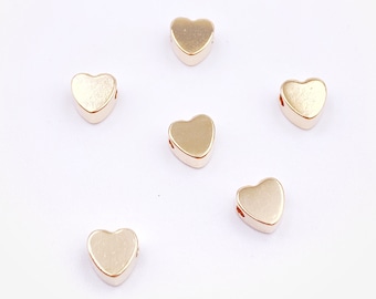 Heart Gold Filled Beads, Hearts Spacer Beads, Gold  Charms, Gold Bracelet Charms, Jewelry Supplies, Hypoallergenic, High Quality Beads