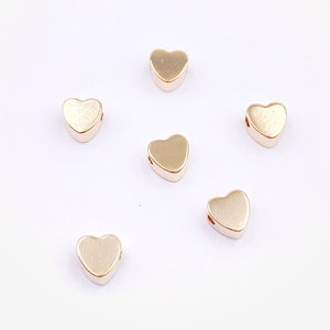 Heart Gold Filled Beads, Hearts Spacer Beads, Gold  Charms, Gold Bracelet Charms, Jewelry Supplies, Hypoallergenic, High Quality Beads