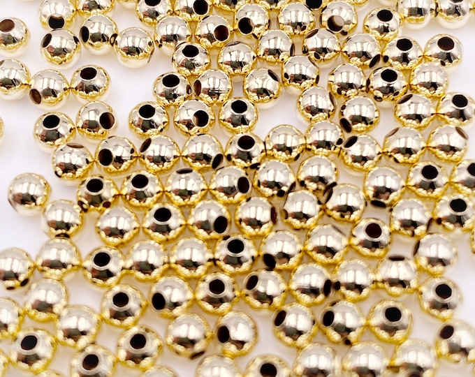 3mm Gold Filled Round Beads, Gold Filled Beads, Seamless Gold Beads