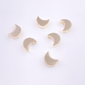 Gold Filled Moons Beads, 7x5mm Spacer Beads, Gold Moons, Gold Bracelet Charms, Jewelry Supplies, Hypoallergenic, High Quality Beads