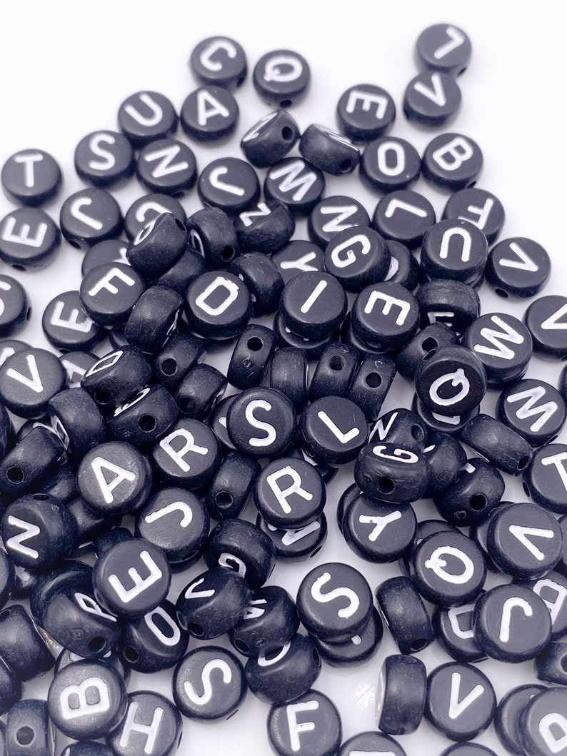 ABC Colored Letter Beads 100 Pcs Alphabet Beads Rainbow Etsy