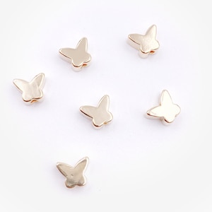 Butterfly Beads, Gold Filled Spacer Beads, Gold Butterfly Charms, Gold Bracelet Charms, Jewelry Supplies, Hypoallergenic, High Quality Beads