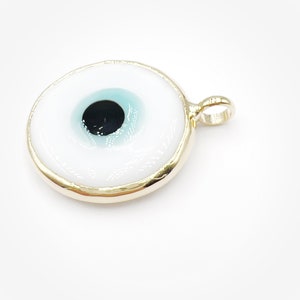 Glass Evil Eye Charm, Murano Glass Bead, Handmade Glass Evil Eye, Gold Filled Charm, Protection Pendant, Evil Eye Bead Jewelry Supplies