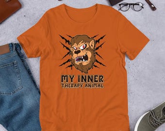 My inner therapy animal classic horror t-shirt for the wolfman, Halloween, horror, and werewolf lover