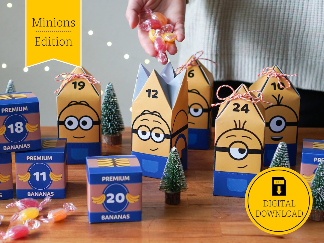 Advent Calendar minions to Print Cut Out & Fill Etsy