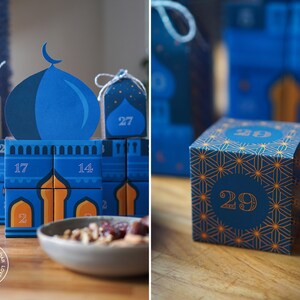 Ramadan Countdown Calendar Mosque to print, cut out & fill, 30 boxes incl. instructions as digital download in A4 and US Letter zdjęcie 7