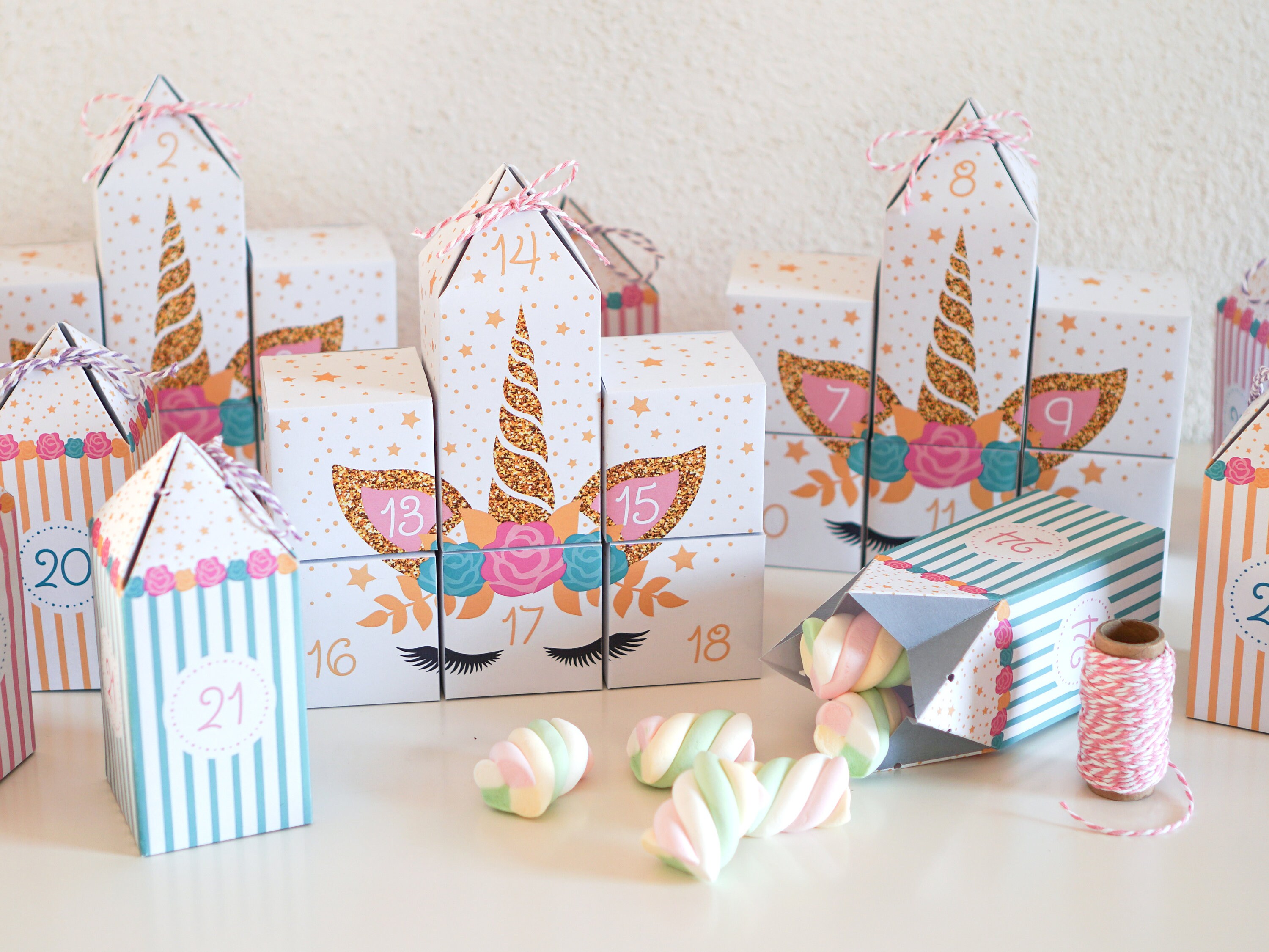 Advent Calendar unicorn to Print Cut Out & Fill Etsy