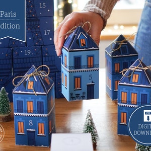 Advent Calendar &quot;Paris&quot; to print, cut out & fill, 25 boxes incl. instructions as digital download in A4 and US Letter