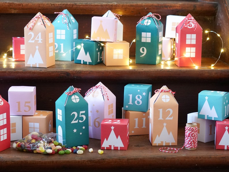 Advent Calendar candy to Print Cut Out & Fill 25 Etsy