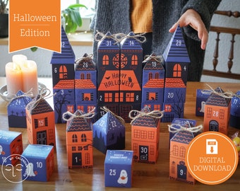 Advent Calendar | Countdown Calendar "Halloween" to print, cut out & fill, 31 boxes incl. instructions as digital download in A4 / US Letter