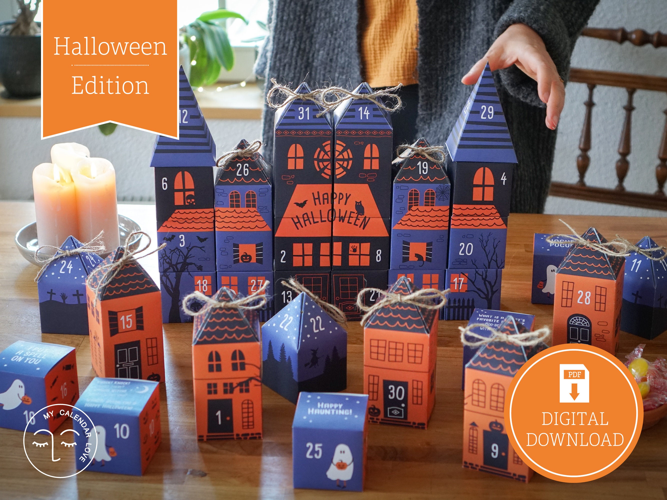 Halloween Advent Calendar 2021 Linen Halloween Countdown Calendar (with