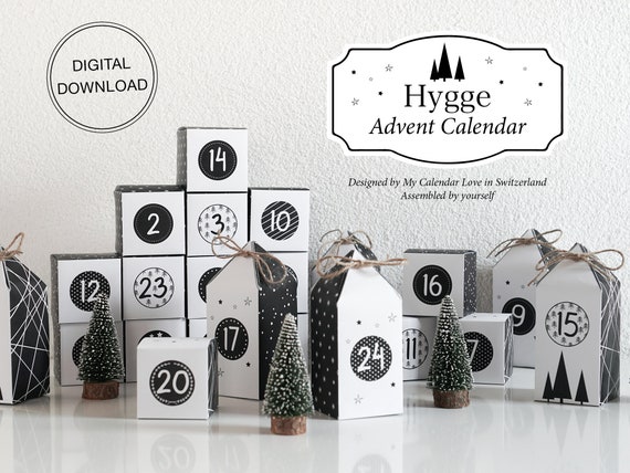 Printable Advent Calendar HYGGE Countdown to Christmas DIY