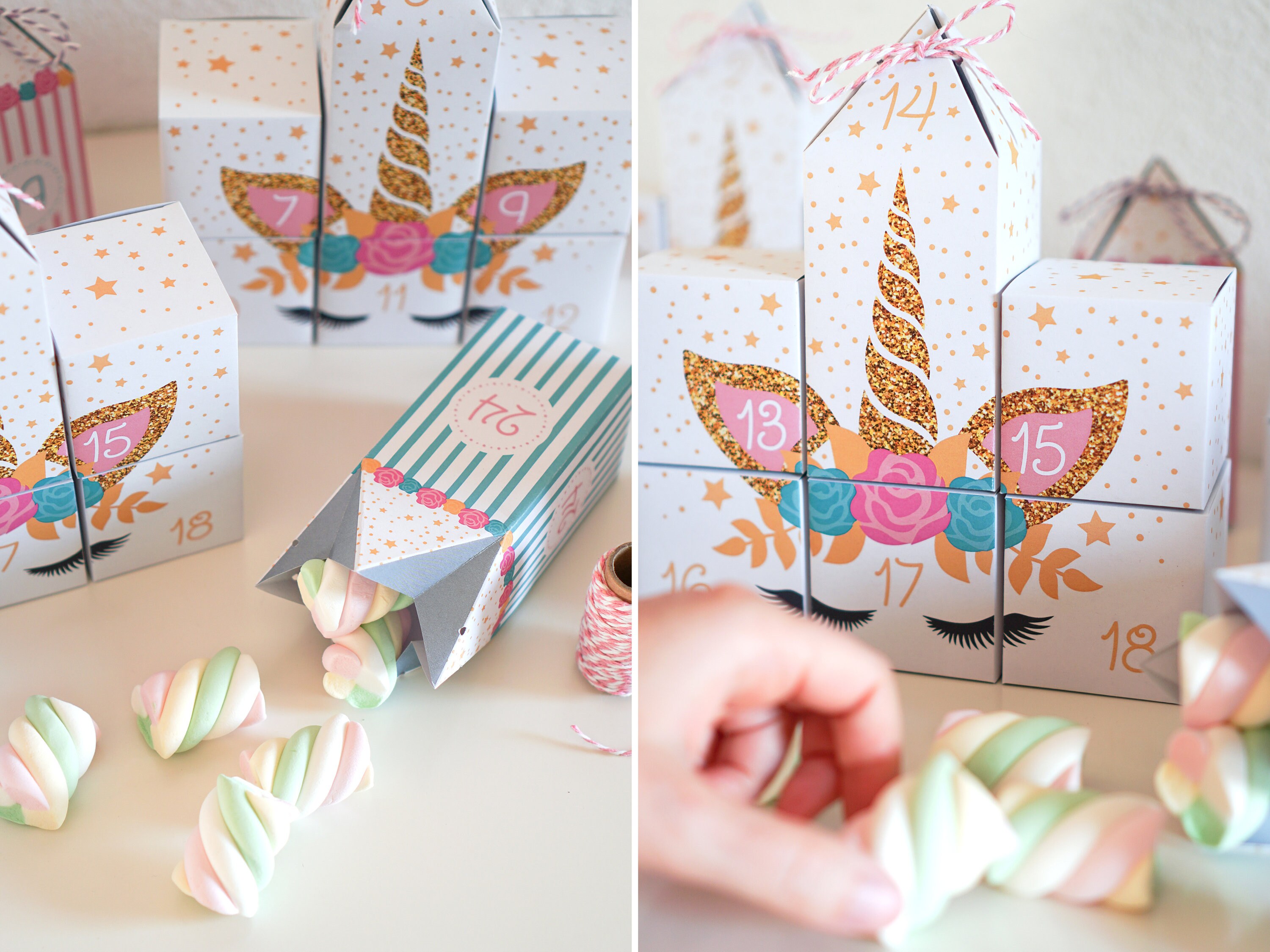 Advent Calendar unicorn to Print Cut Out & Fill Etsy