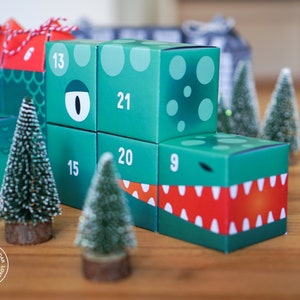 Advent Calendar Dragon to print, cut out & fill, 25 boxes incl. instructions as digital download in A4 and US Letter image 7