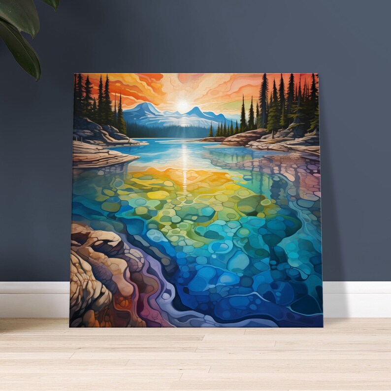 Grand Prismatic Lake Yellowstone National Park Digital Printable Art ...