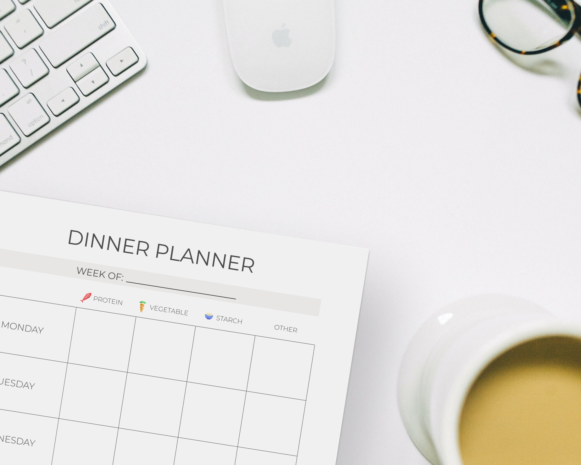 Dinner Planner Printable, Meal Planner, Weekly Dinner Planner, Dinner