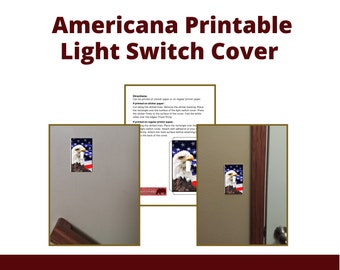 American Flag and Eagle Background Printable Light Switch Cover - Switchplates- Lightswitch Plate- Americana, 4th of July, Memorial Day