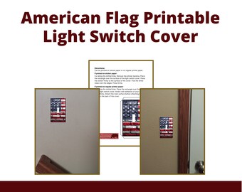 American Flag painted on a Brick Wall Printable Light Switch Cover - Switchplates- Lightswitch Plate- Spring, Summer, Fruit, Bright
