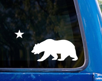 California State Flag vinyl sticker - Grizzly Bear Decal - Car Decal