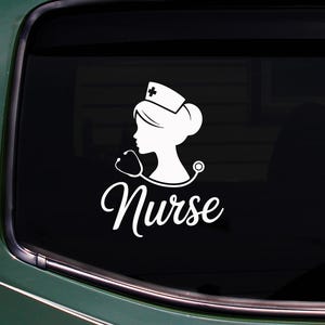 Nurse Silhouette Vinyl Sticker - Stethoscope Symbol Decal