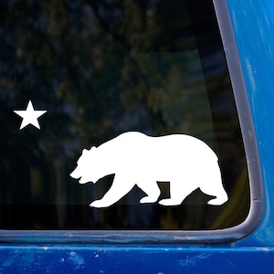 California State Flag vinyl sticker - Grizzly Bear Decal - Car Decal