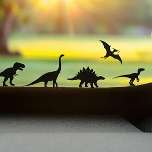 Mini dinosaurier påskäggsdekaler set om 5 - Raptor T Rex Pterodactyl bilfönster vinylklistermärke