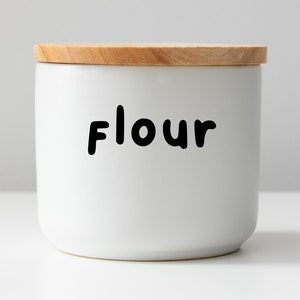 Flour Jar Label - Sugar Container Decal - Kitchen Storage Labels