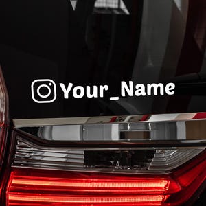 Custom Instagram Decal - Personalized IG Name Vinyl Sticker - Car Window Username Decal