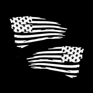 Distressed American Flag Decals - 1 Forward and 1 Backward