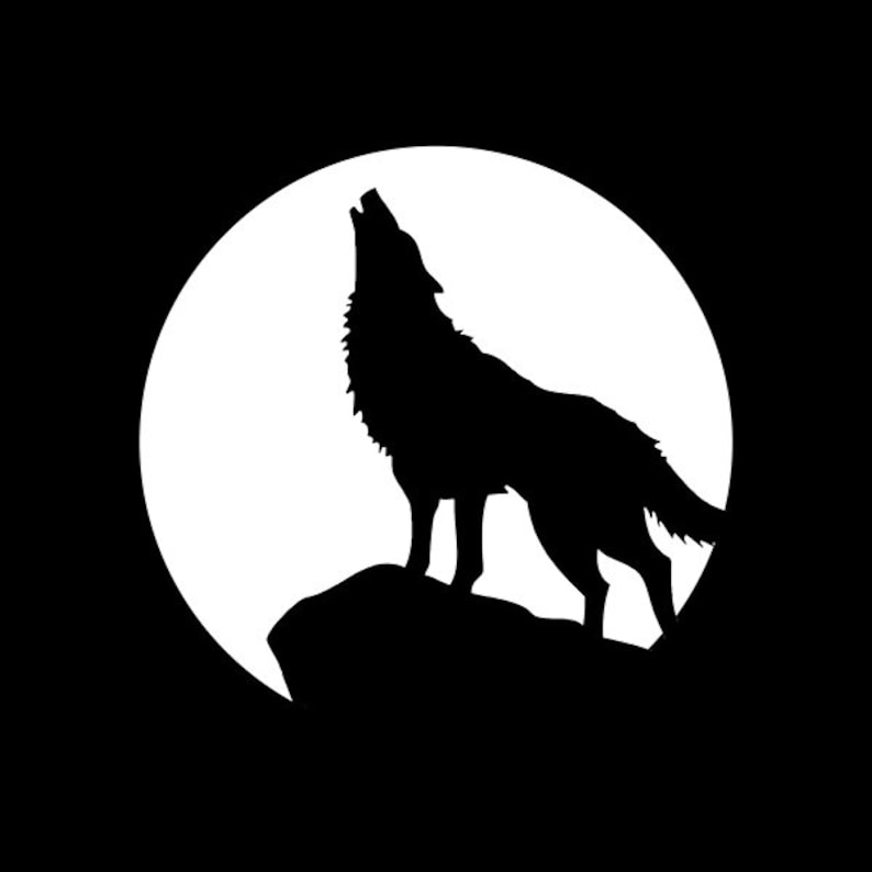 Howling Wolf Vinyl Sticker Decal - Etsy