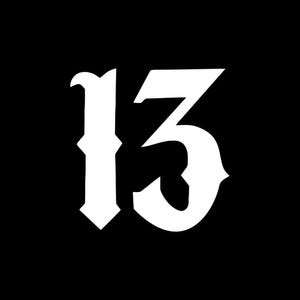 Number 13 vinyl sticker decal