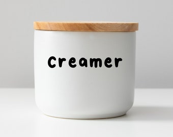 Creamer Jar Label - Coffee Creamer Cup Kitchen Decal Sticker