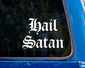 Pegatina de vinilo "Salve, Satanás" - Calcomanía satánica