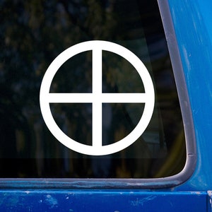 Sun Cross Symbol Vinyl Sticker - Solar Seasons Decal