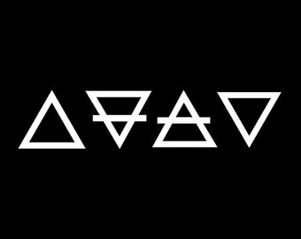 Four Elements Vinyl Sticker - Alchemy Symbol Decal - Earth Air Fire Water