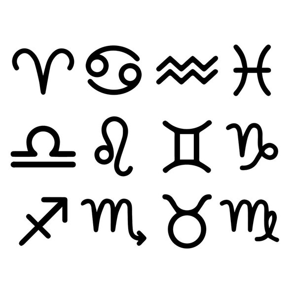 Zodiac Signs Decals Etsy