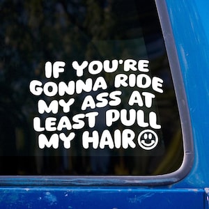 If You&#39;regonnaRid My Ass At Least Pull My Hair Vinyl Sticker - Lustiger Tailgating Autoaufkleber