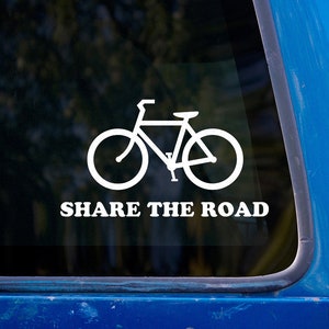Share The Road Bicycle Vinyl Sticker - Cycling Safety Decal