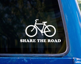 Share The Road Bicycle Vinyl Sticker - Cycling Safety Decal