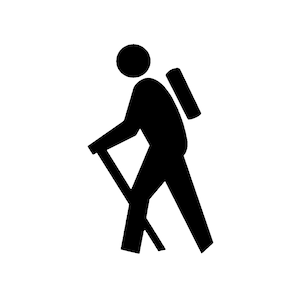 Hiker Man vinyl sticker decal - outdoors mountains
