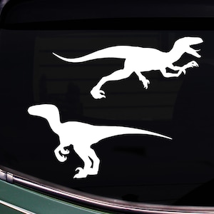 Small Raptor Decals Velociraptor Silhouette Vinyl Decals Set of 2 - Raptor Dinosaur ...