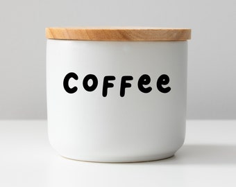 Etiqueta para tarro de café - Calcomanía para posos de café - Adhesivo para recipiente de cocina
