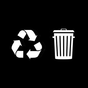 Recycling and Trash Can Symbols - Vinyl Sticker Decals