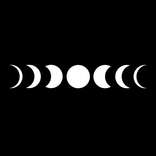 Moon Phases vinyl sticker decal lunar phase