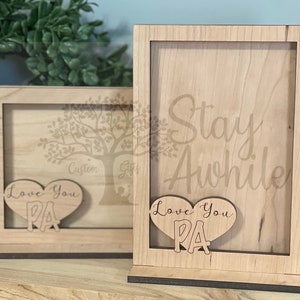 Love You Pa Frame 4x6 Arquivo de corte a laser do Dia dos Pais para projetos Glowforge Corte a laser Baixar retrato e paisagem
