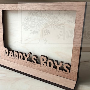 Daddy&#39;s Boy/s Frames 4x6 Father&#39;s Day Laser Cut File for Glowforge Projects Laser Cutting Download Landscape