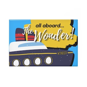 Disney Cruise Line - Rectangle Magnets - Disney Wonder (Available in 1 or 10 pcs - Perfect Fish Extender Gifts!)