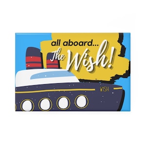 Disney Cruise Line - Rectangle Magnets - Disney Wish (Available in 1 or 10 pcs - Perfect Fish Extender Gifts!)