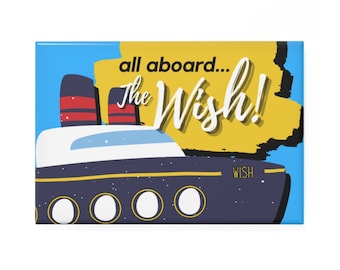 Disney Cruise Line - Imanes rectangulares - Disney Wish (Disponible en 1 o 10 piezas - ¡Regalos perfectos para extensor de pescado!)