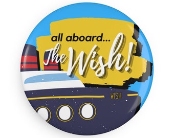 Disney Cruise Line - Round Magnets - Disney Wish (Available in 1 or 10 pcs - Perfect Fish Extender Gifts!)